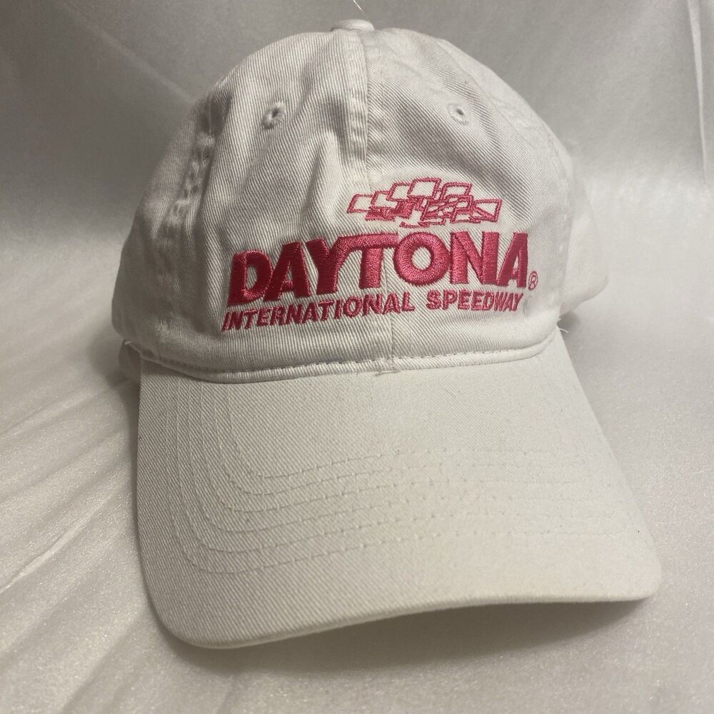 NASCAR Daytona International Speedway White Hat Hot Pink Embroidery NWT
